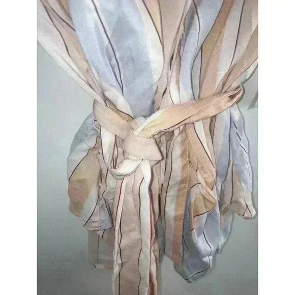 Free People Mackenzie Striped Sleeveless Wrap Button-Up Ivory Combo Top Size XS - Picture 7 of 12